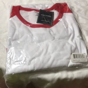 Men’s baseball t-shirt. Top Pro Red and white.